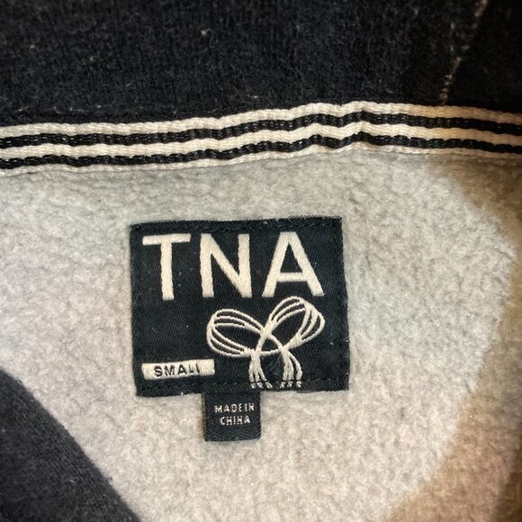 # 102 TNA Distressed Dark Grey Hoodie, Size Small - Picture 4 of 5